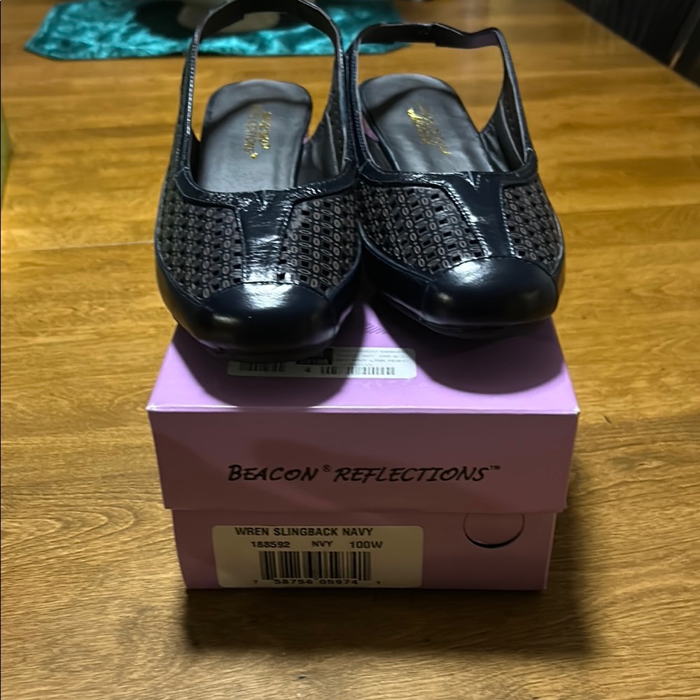Beacon Reflections Navy Slingback Shoes